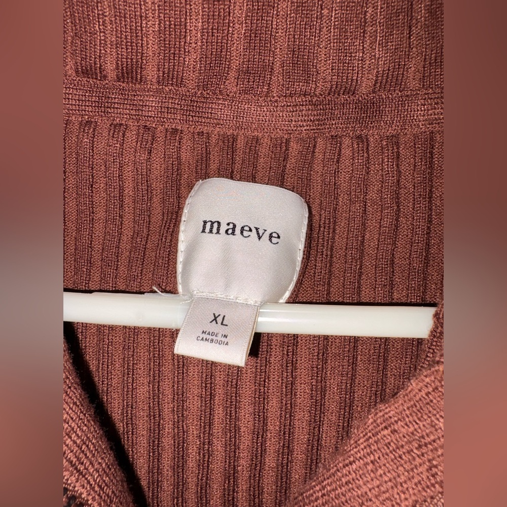 Maeve Rust Ribbed Knit SIZE XL Sweater - Picture 2 of 3